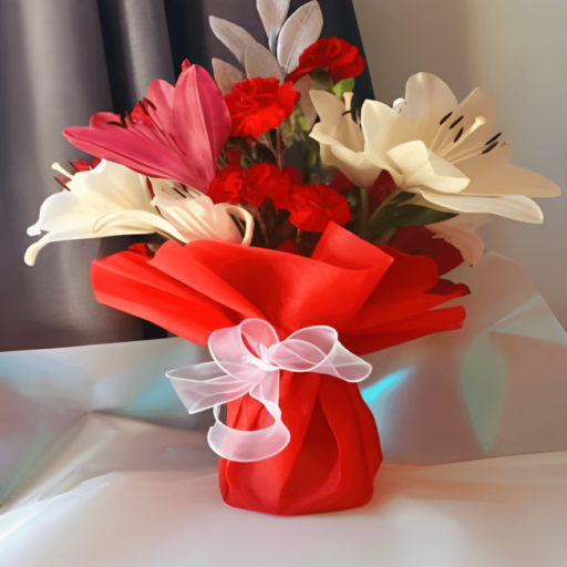 Strauß mit Lilien und Nelken