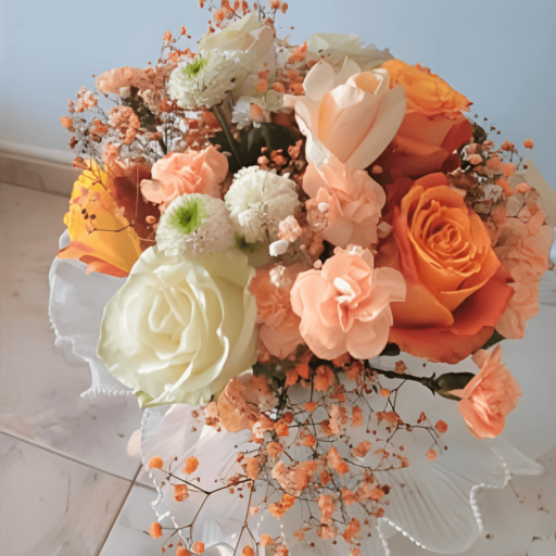 Pastellstrauß mit Rosen, Lilien, Nelken und Chrysanthemen