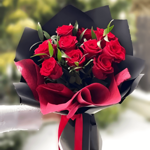 Strauß klassischer roter Rosen – Ich liebe Sie